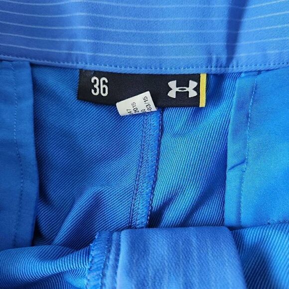 Under Armour Golf Shorts Mens 36 Blue Pinstriped - Picture 3 of 4